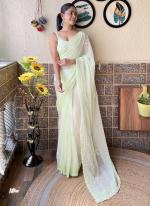 Soft Georgette Light Green Daily Wear Sequins Work Saree